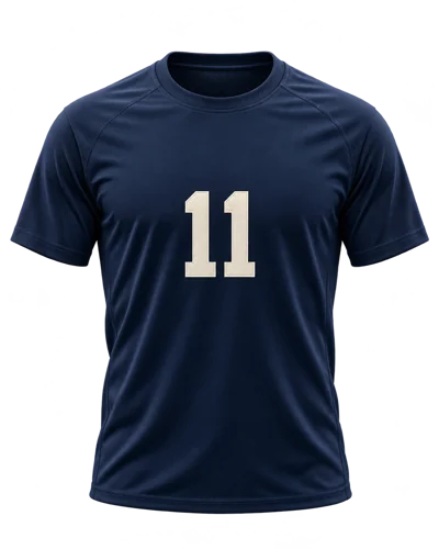 Navy soccer jersey with number 11